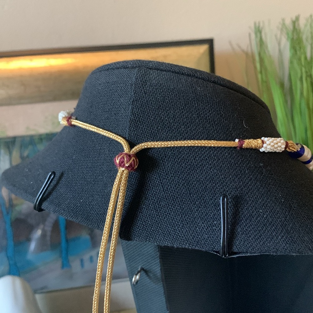 Vintage Belt - Blue White Daisy Flower beaded Retro 1970’s Vine Slide - Picture 11 of 14